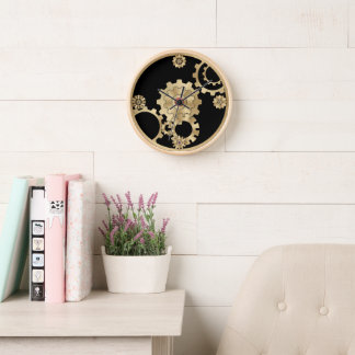 Gold Steampunk Wall Clock