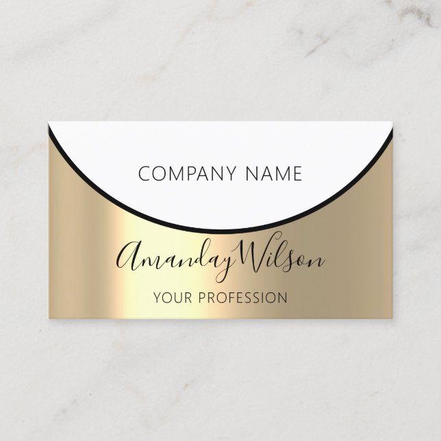 Gold Steel Metal Professional Minimalism Elegant Business Card (Front)