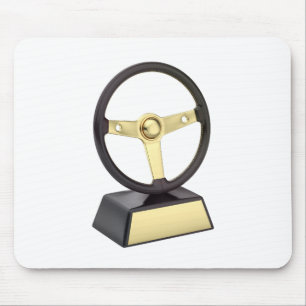 Gold steering wheel award mouse mat