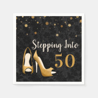 Gold Stepping into 50 Woman's Birthday Party