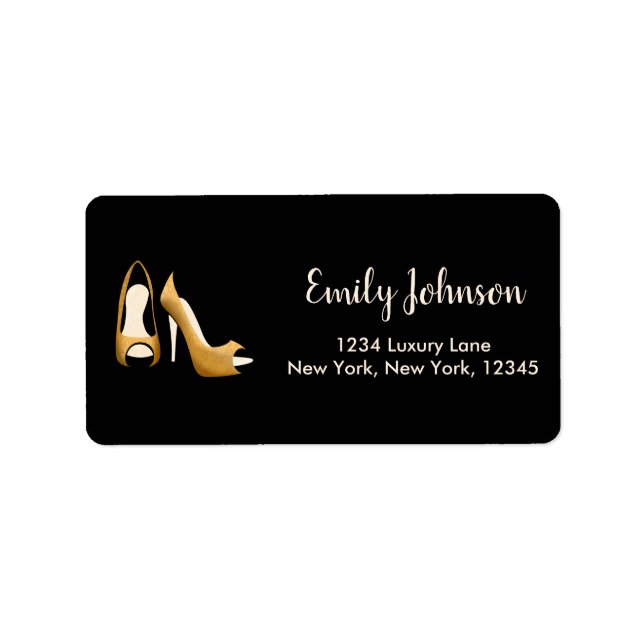 Gold Stepping into 60 Woman's Birthday Party Label (Front)