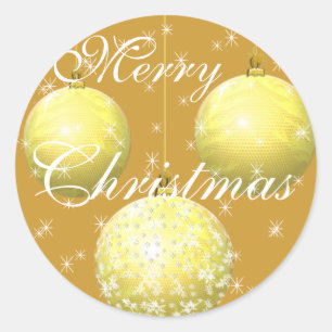 Gold Sticker Gold Christmas Ornaments with Stars