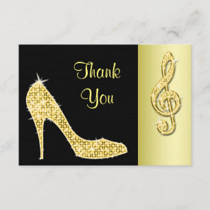Gold Stiletto & Treble Cleft Thank You
