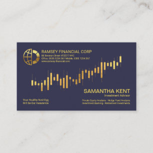 Gold Stock Exchange Graph Financial Advisor Business Card