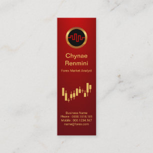Gold Stock Exchange Index Red Vignette Mini Business Card