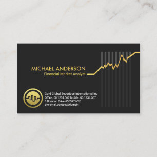 Gold Stock Financial Share Market Graph Investment Business Card