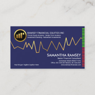 Gold Stock Graph Financial Investment Advisor Business Card