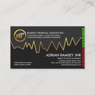 Gold Stock Investment Graph Financial Consultant Business Card