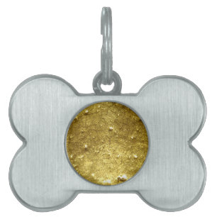 Gold stone pet ID tag