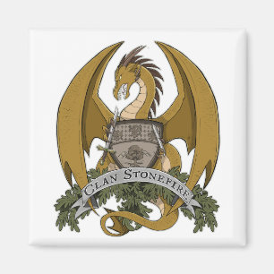 Gold Stonefire Dragon Crest Magnet