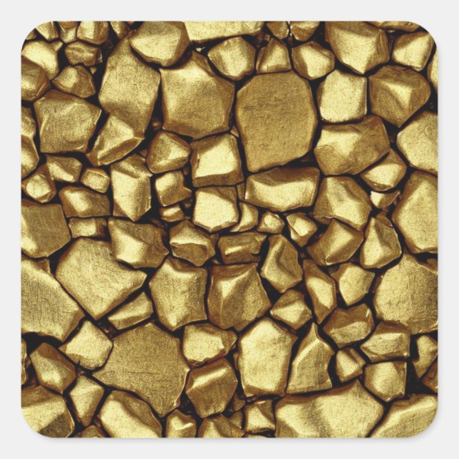Gold Stones Square Sticker (Front)
