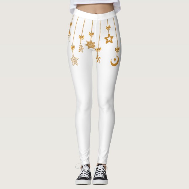 Gold String Ornaments Leggings (Front)