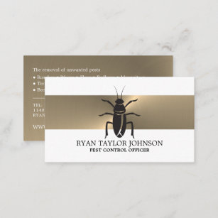 Gold Strip - Black Cockroach - Pest Control Business Card