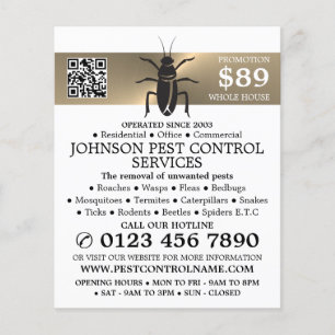 Gold Strip - Black Cockroach - Pest Control Flyer