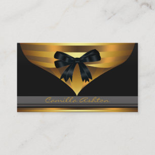 Gold Stripe Black Gold Elegant Business Cards