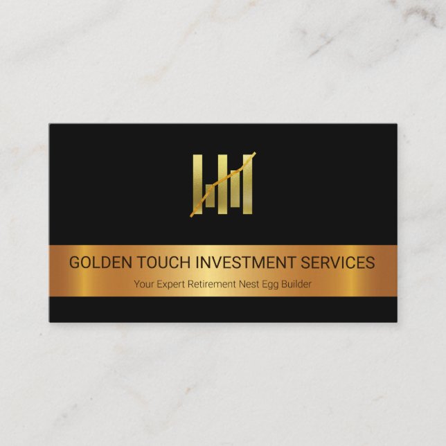 Gold Stripe Gold Stock Graph Investment Financial Business Card (Front)