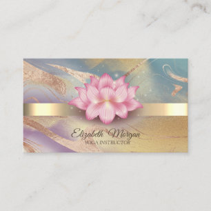 Gold Stripe, Lotus Colourful Yoga  Business Card