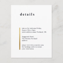 Gold stripe. Modern elegant simple wedding details