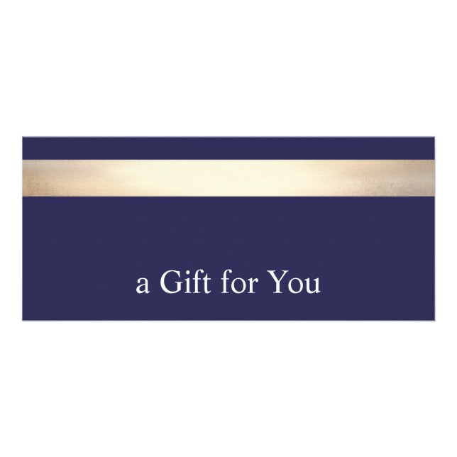 Gold Stripe Navy Blue Gift Certificate (Front)