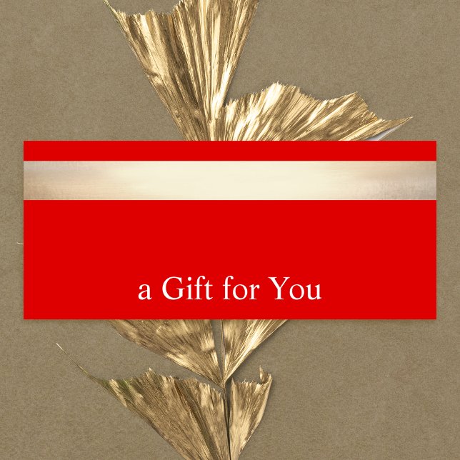 Gold Stripe Red Gift Certificate Holiday Thank You Card (Creator Uploaded)
