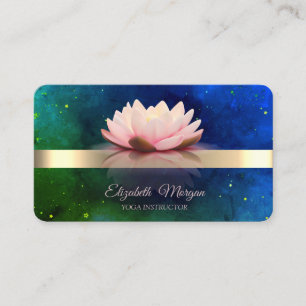  Gold Stripe,Stars, Lotus Flower Yoga  Business Card