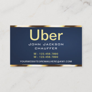 Gold stripe Taxi Driver Cab Transport blue QR CODE Business Card