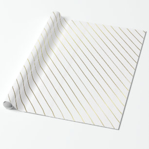 Gold Striped Glamour Shiny Design Elegant Wrapping Paper