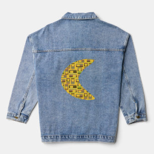 Gold Striped Rectangles Denim Jacket