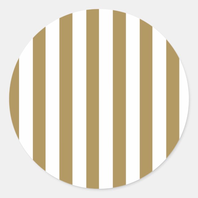 Gold Stripes (Add 2nd Colour) Classic Round Sticker (Front)