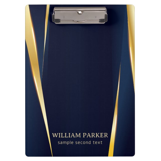 Gold Stripes & Blue Background Clipboard (Front)