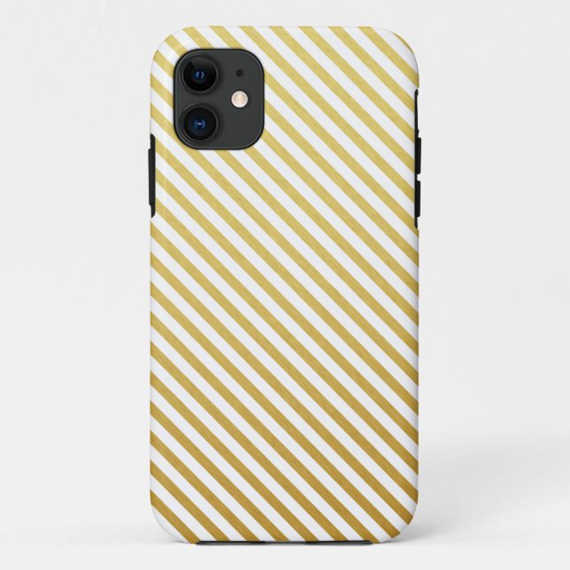 Gold Stripes Pattern iPhone Case (Back)
