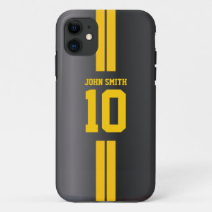 Gold Stripes Soccer Jersey Dark iPhone 5 Case