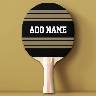 Gold Stripes Sports Jersey Name - CAN EDIT COLOR Ping Pong Paddle