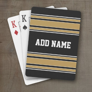 Gold Stripes Sports Jersey Name - CAN EDIT COLOR Playing Cards