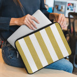 Gold Stripes, White Stripes, Striped Pattern Laptop Sleeve<br><div class="desc">Elegant,  stylish and sophisticated stripes in gold and white colour. Modern and trendy gift,  perfect for the stripes lover in your life.</div>