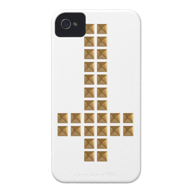 Gold Studded Inverted Cross Case-Mate iPhone Case (Back)
