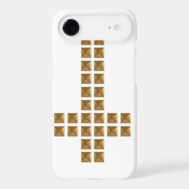 Gold Studded Inverted Cross Case-Mate iPhone Case (Back)