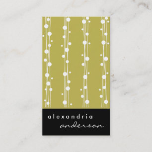 Gold Stylish Dots and Straw Business Cards