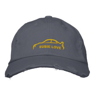 Gold Subie Love Silhouette Stitch Embroidered Hat