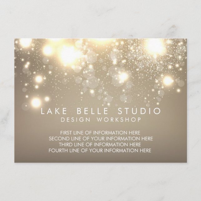 Gold Subtle Glitter Bokeh Information Card (Front)