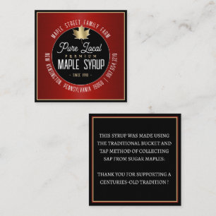 Gold Sugar Maple Business Card Red and Black