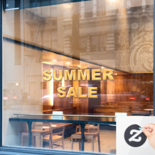 Gold SUMMER SALE Sign Window Cling