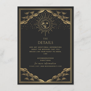 Gold Sun and Moon Tarot Wedding Details Enclosure Card