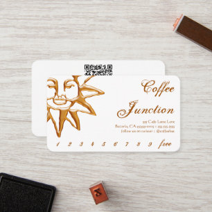 Gold Sun Coffee Drink Punch / Loyalty Card