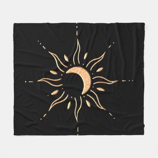 Gold Sun  Fleece Blanket (Front (Horizontal))