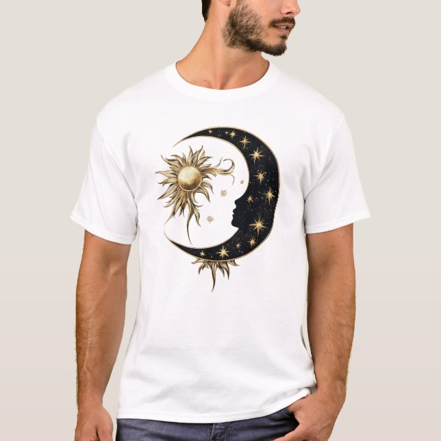 Gold Sun & Moon T-Shirt (Front)