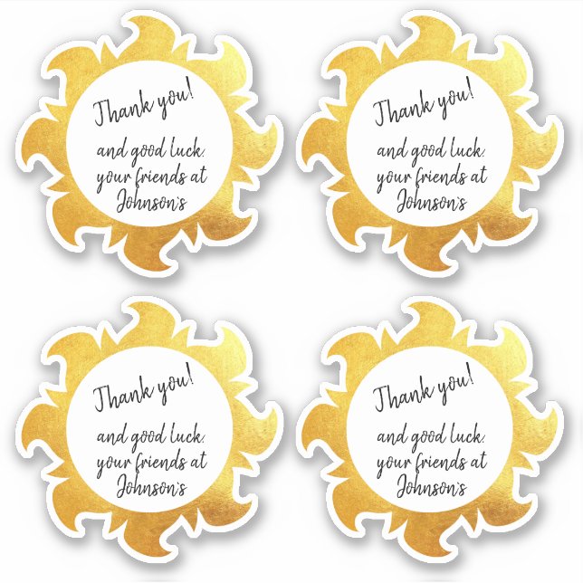 Gold sun Thank you sticker (Front)
