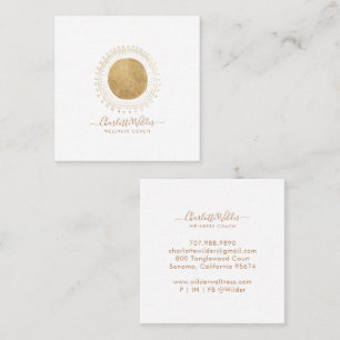 Gold Sun Wellness Coach Square Business Card