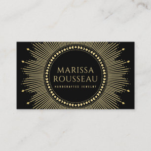 Gold Sunburst Celestial Jewellery Designer Busines Business Card