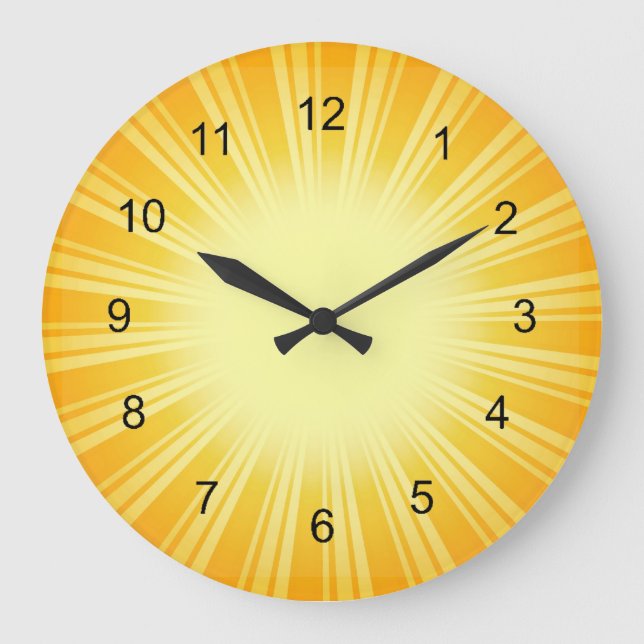 Gold Sunburst Design Wall Clock (Front)